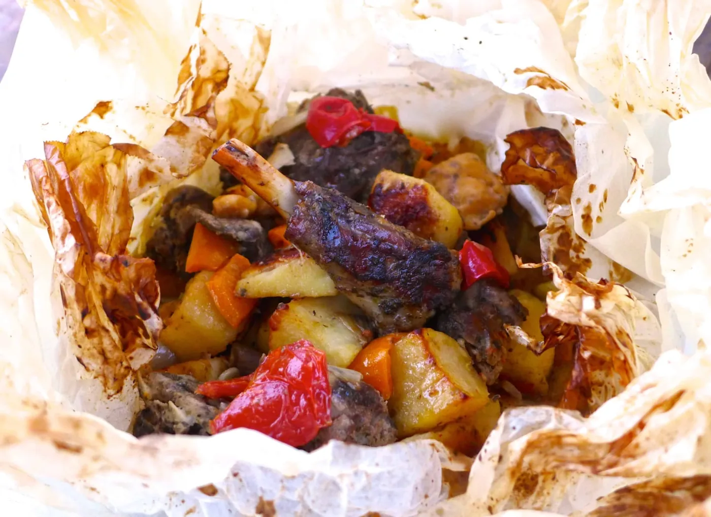 Lamb kleftiko slow-baked in parchment